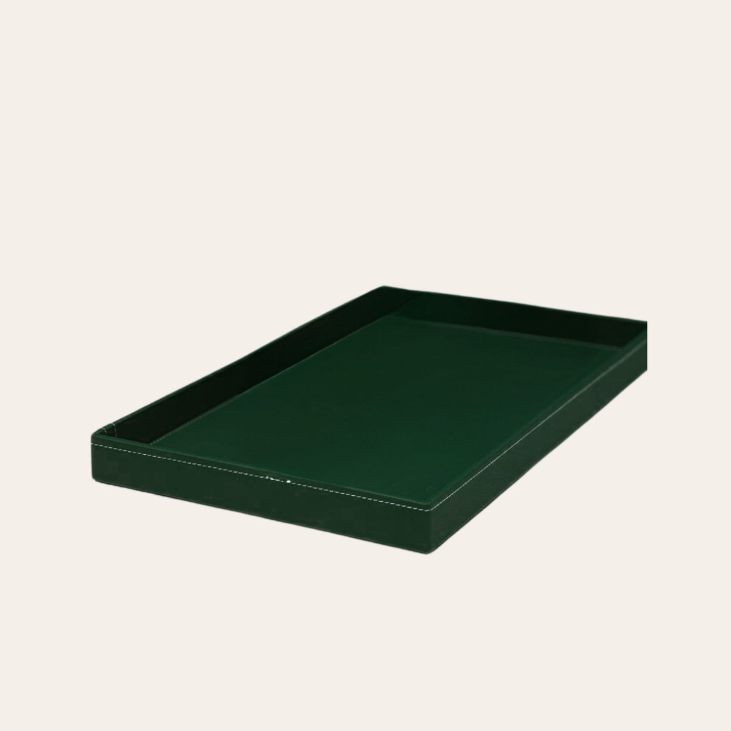 dark forest green vegan leather tray