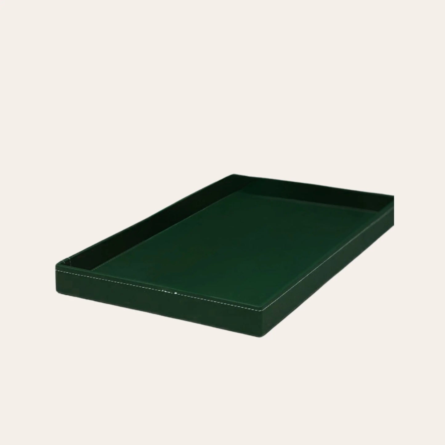 dark forest green vegan leather tray