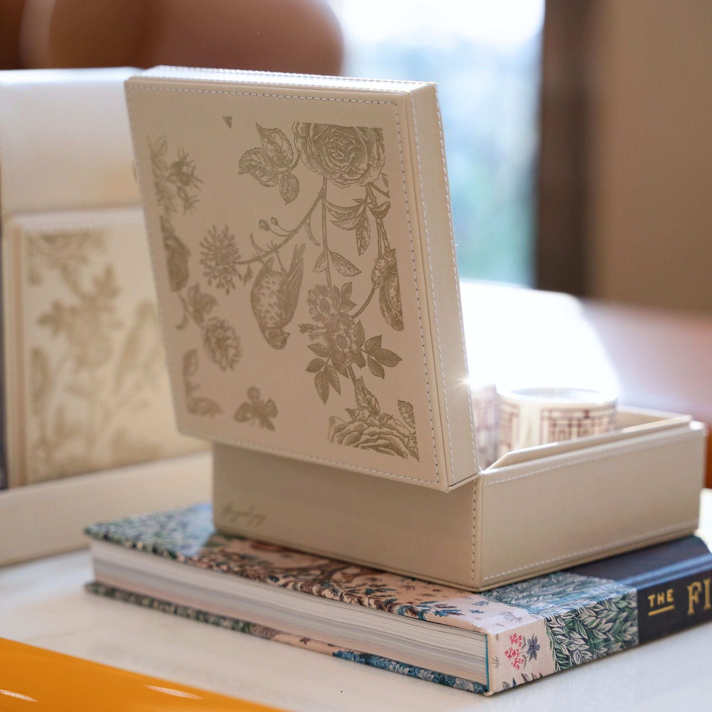 Storage Box | Embossed White Bird