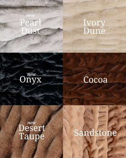 faux fur ultra soft ​Fluff - Desert Taupe Throw Blanket - The Good Guy