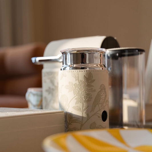 Milk Frother | Embossed White Bird