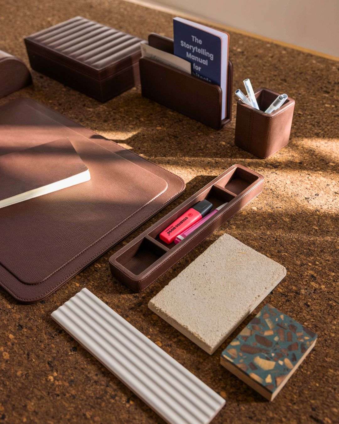 leather wrapped ​Luxe Desk Set - The Good Guy