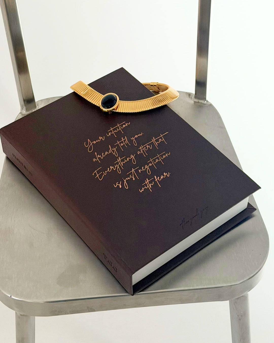 Brown Jewelry Box with inspirational quote on outside