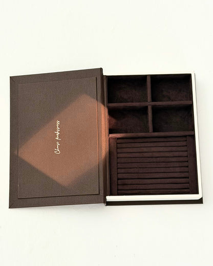 Brown Jewelry Box with inspirational quote on inside