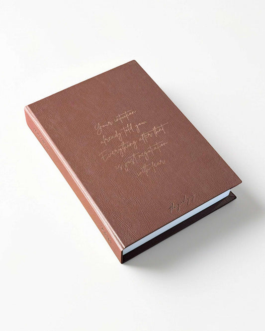 Brown Jewelry Box with inspirational quote on outside