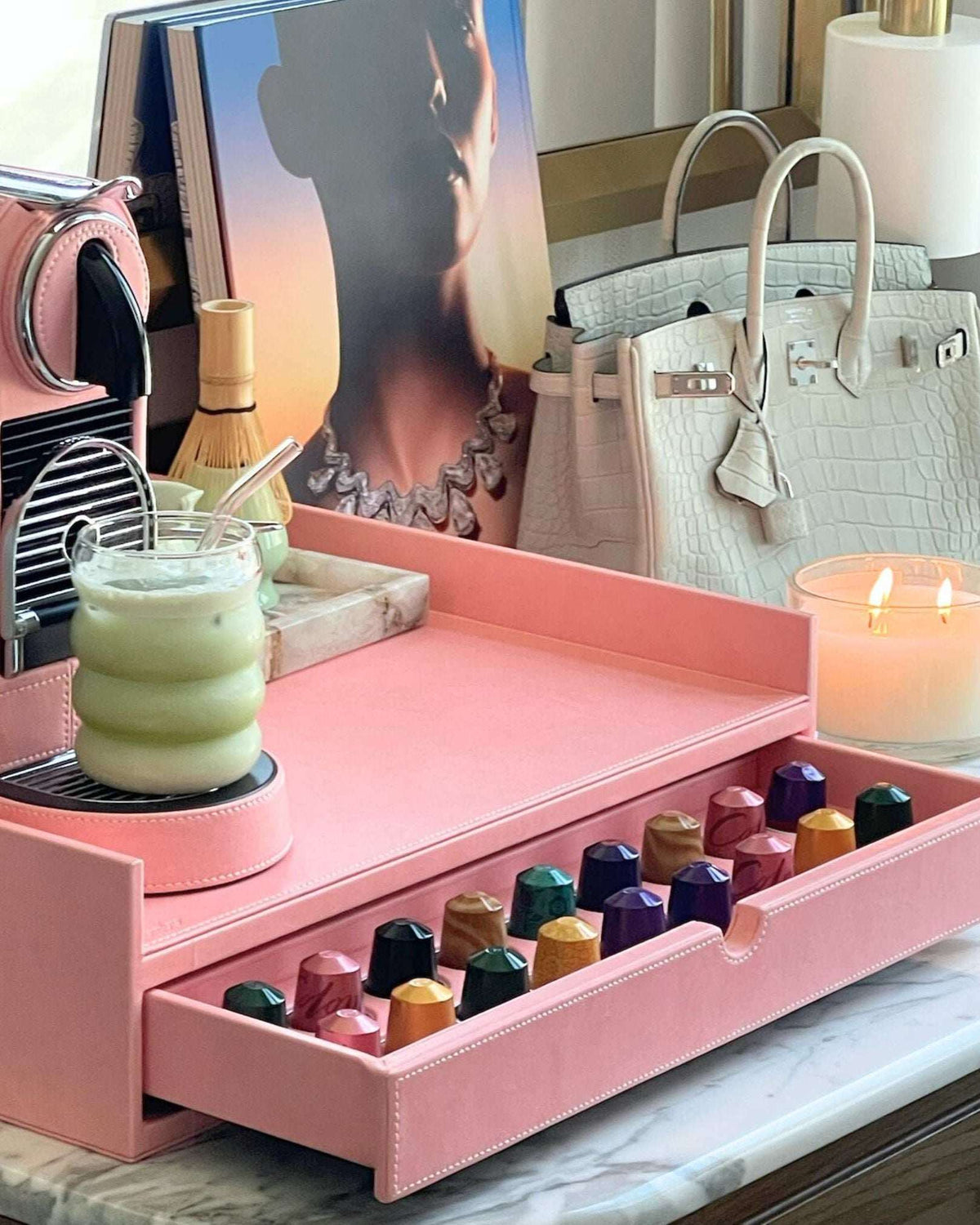 pink Coffee Capsule Drawer for nespresso original pods- The Good Guy