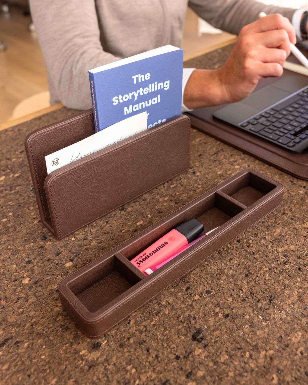 leather wrapped ​Luxe Desk Set - The Good Guy