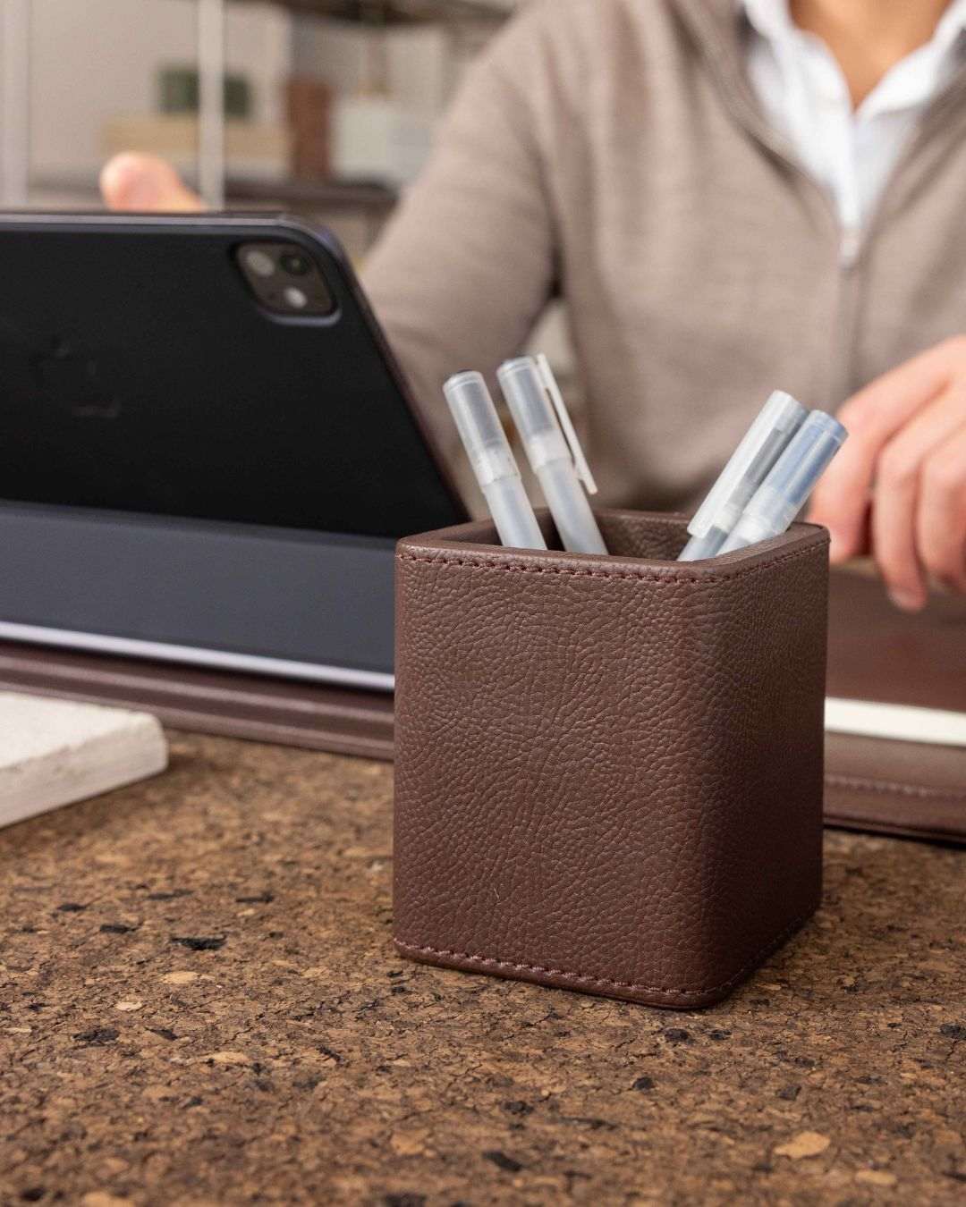leather wrapped ​Luxe Desk Set - The Good Guy