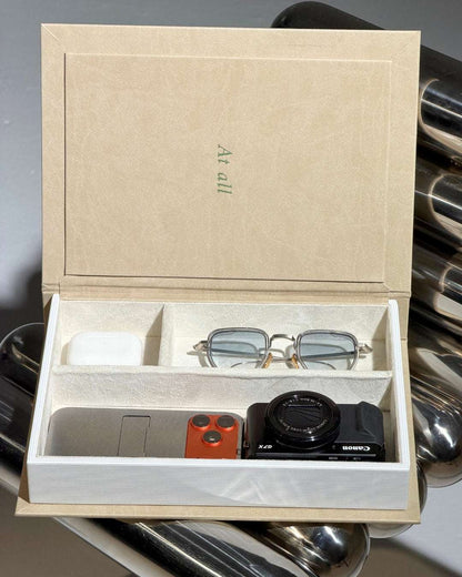 decorative box for keeping your accessories safe. Sunglass storage compartment.
