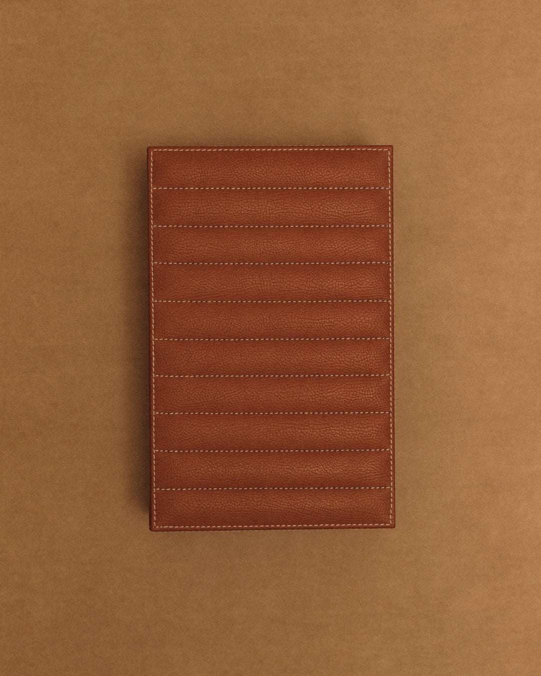 Storage Box in tan brown with line stitching- The Good Guy