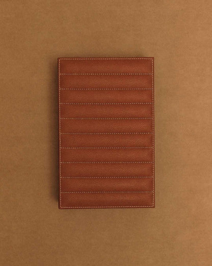 Storage Box in tan brown with line stitching- The Good Guy